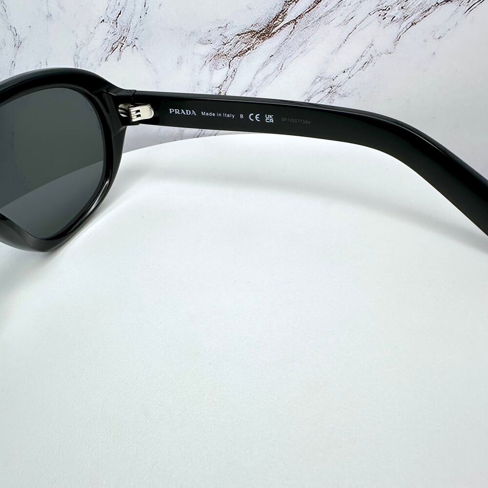 New PRADA Sunglasses PR C05S 16K08Z Black 2025 Collection Aviator Shield Mask - Picture 12 of 16